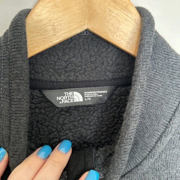 The North Face Woman's Maggy Sweater Gray Full Zip Fleece Jacket Coat Size L/G - Picture 3 of 8